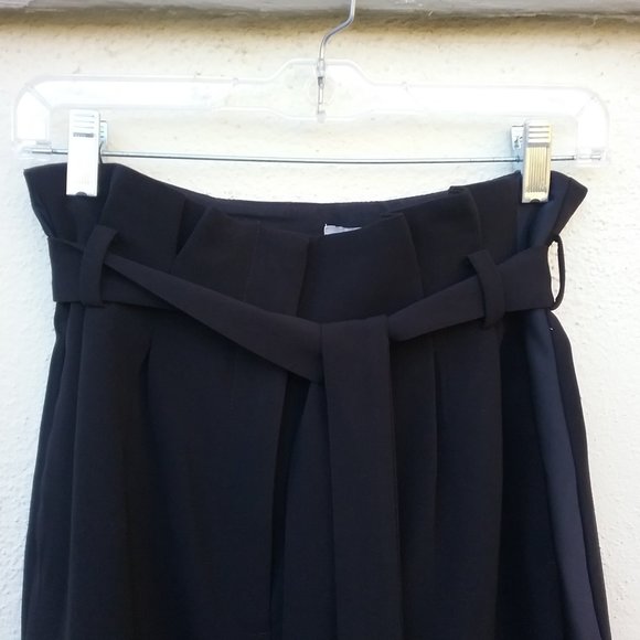 NWOT Black Paper Bag High Waisted Tuxedo Pants - Picture 4 of 16